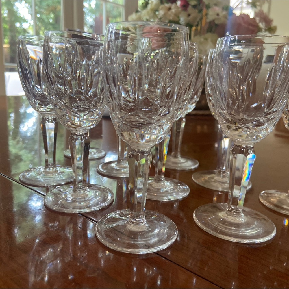 10 Waterford crystal Lismore Cordial glasses; $120.